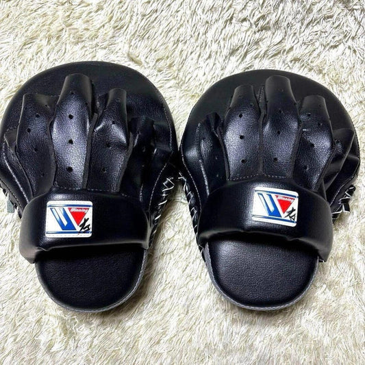 Winning Professional Boxing Punching Mitts - Customizable - Premium Leather - Black