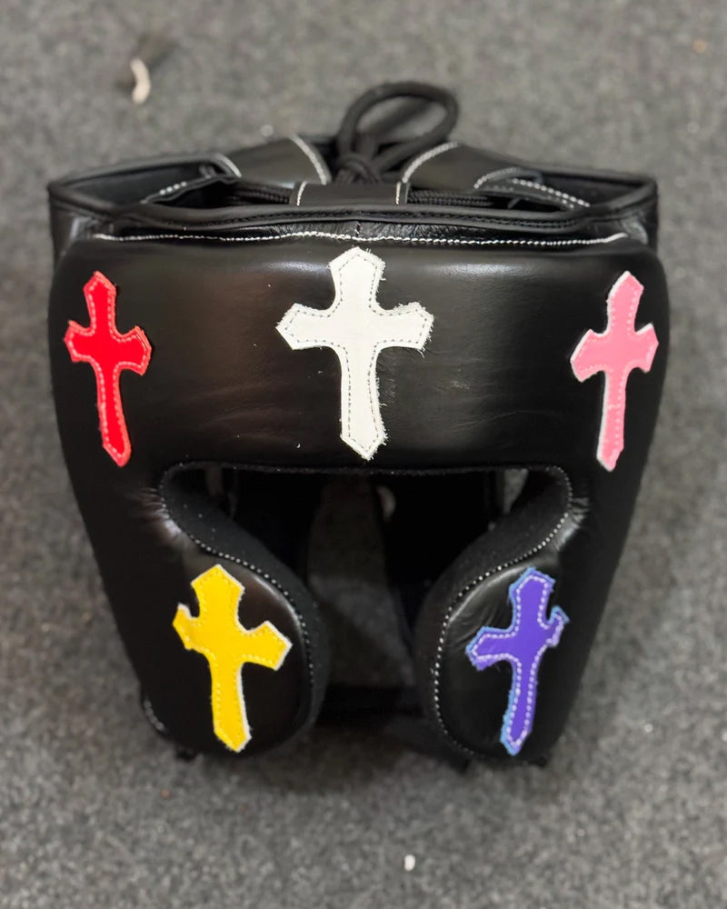 Black Chrome Hearts Headgear | 100% Leather | Adjustable | Available in Multiple Sizes