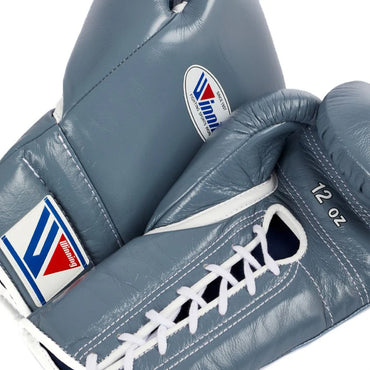 Winning Boxing Gloves MS-500 Lace-Up Type Grey Genuine Cowhide Leather