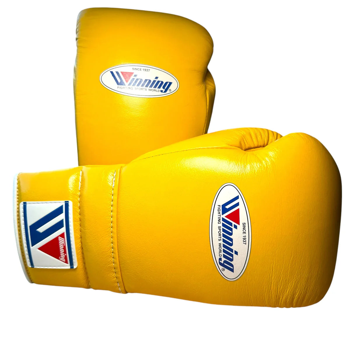 Winning Boxing Gloves MS-500 Lace-Up Type Yellow Genuine Cowhide Leather
