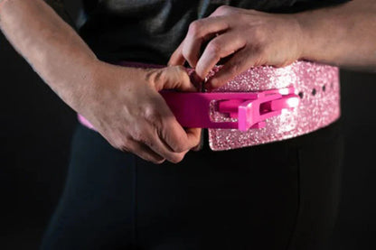 Pink Sparkling Powerlifting lever belt, Deadlift belt, Weightlifting belt, Gifts for dad, Squat belt, Gym belt Gifts for friend