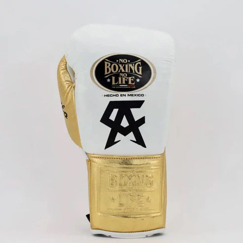 NO BOXING NO LIFE TRAINING GLOVES - White Golden | 100% Pure Leather | Best Choice for Fighters