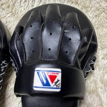 Winning Professional Boxing Punching Mitts - Customizable - Premium Leather - Black