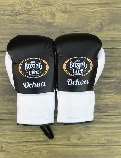 NO BOXING NO LIFE SET, NBNL Black/White Boxing set, No Boxing No Life Gloves Head Guard & Groin Guard