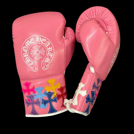 Winning Boxing Gloves – Pink Chrome Hearts Lace-Up Winning Training Gloves – Perfect for All Boxers – Pro-Level Quality – Premium Quality at Low Prices