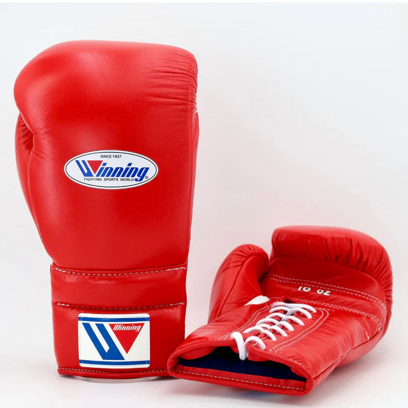 Winning Boxing Gloves Red – Lace-Up