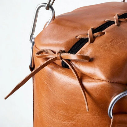 Ultimate Deluxe Tan Vintage Leather Punching Bag, Training Boxing Bag, MMA