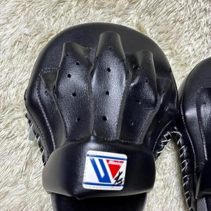 Winning Professional Boxing Punching Mitts - Customizable - Premium Leather - Black
