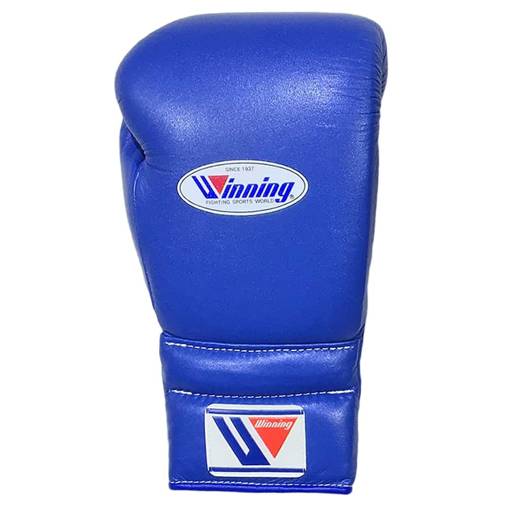 Winning Boxing Gloves MS-500 Lace-Up Type Blue Genuine Cowhide Leather