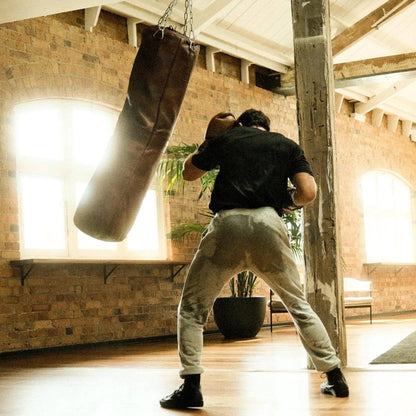 Brown Leather Heavy Punching Bag – Un-Filled, Professional Training