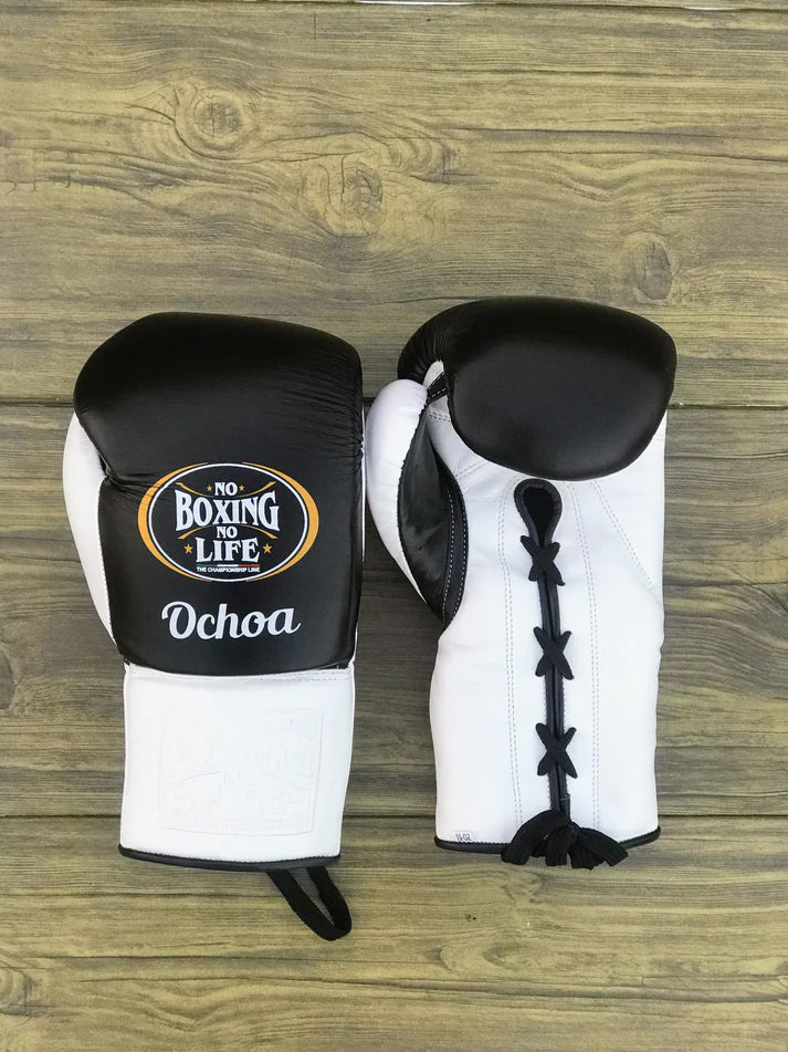 NO BOXING NO LIFE SET, NBNL Black/White Boxing set, No Boxing No Life Gloves Head Guard & Groin Guard