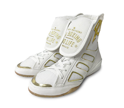 No Boxing No Life – Canelo Edition Boxing Boots (White) | Fully Customized Replica