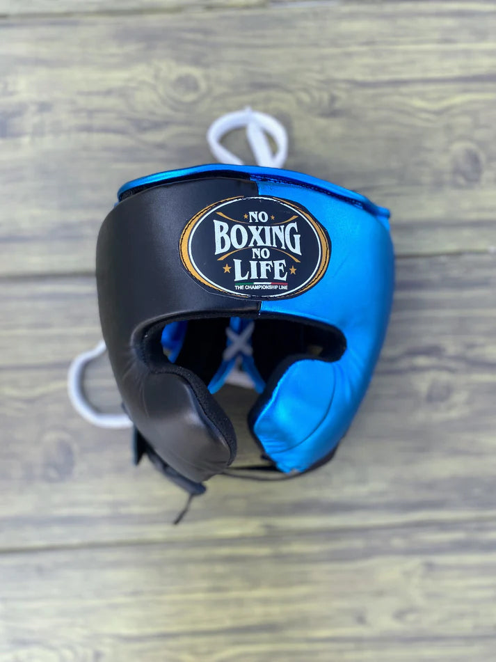 NO BOXING NO LIFE SET, NBNL Black/Blue Boxing set, No Boxing No Life Gloves Head Guard & Groin Guard
