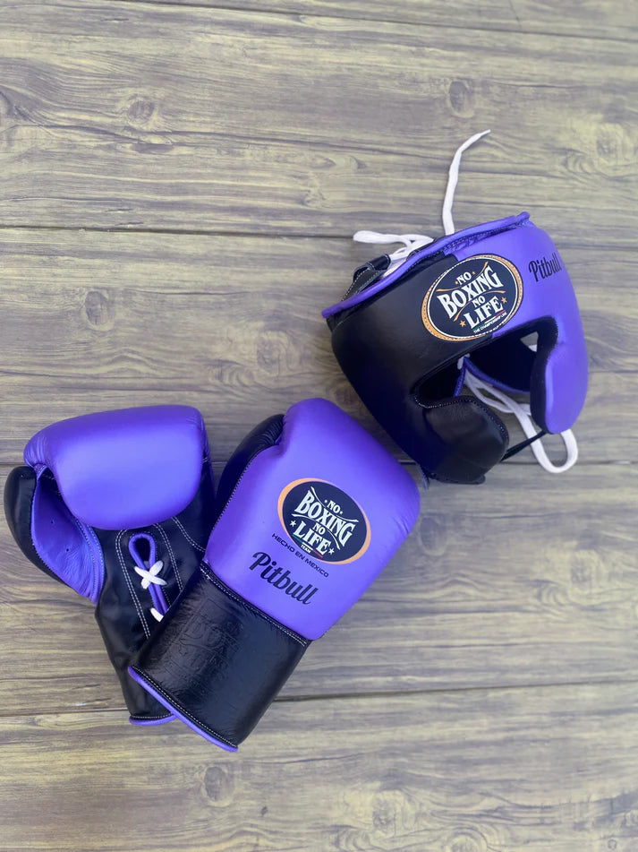 NO BOXING NO LIFE SET, NBNL Black/Purple Boxing set, No Boxing No Life Gloves Head Guard & Groin Guard