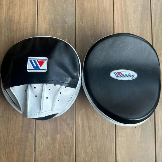 Winning Professional Boxing Punching Mitts - Customizable - High-Density Padding - Black/White