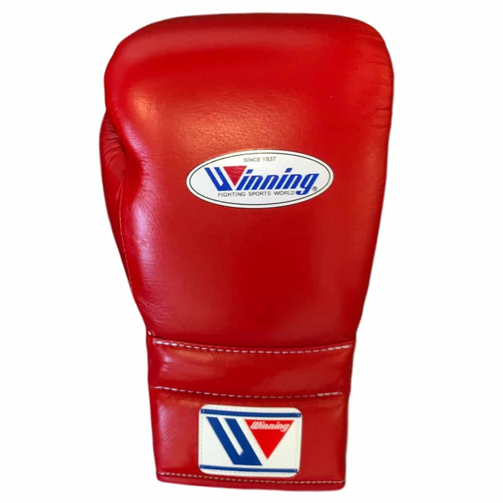 Winning Boxing Gloves MS-500 Lace-Up Type Red Genuine Cowhide Leather