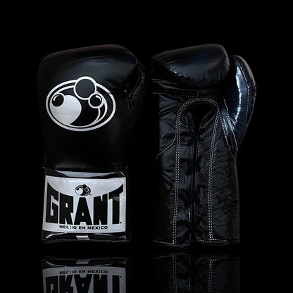 Grant Boxing Gloves | Professional Lace-up | Customizable - Ergonomic Design | Black