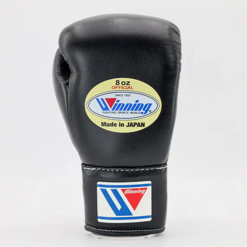 Winning Boxing Gloves Black – Japanese Logo Lace-Up