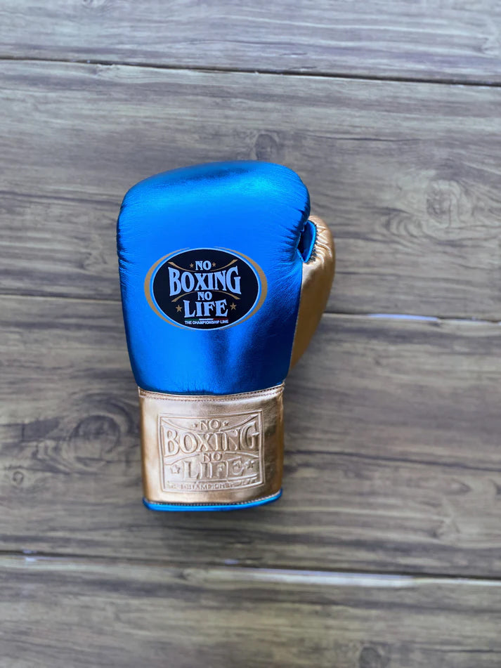 NO BOXING NO LIFE SET, NBNL Golden/Blue Boxing set, No Boxing No Life Gloves Head Guard & Groin Guard