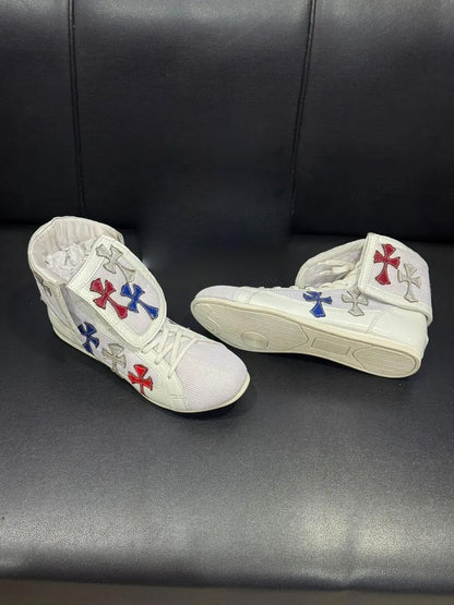 White Chrome Heart Boxing Shoes Customized Shoes (Replica )(FULLY CUSTOMIZED)