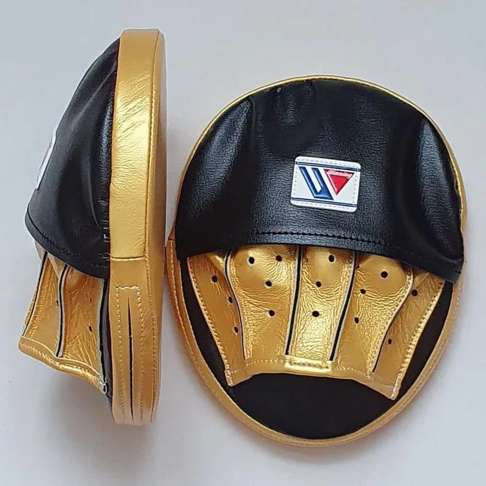 Winning Professional Boxing Punching Mitts - Customizable - Focus Training Mitts - Black/Gold