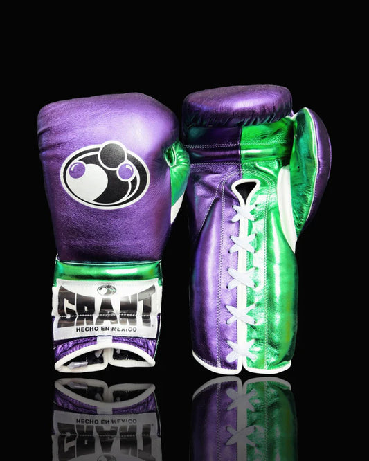 Grant Boxing Gloves | Professional Lace-up | Customizable - 12oz | Purple/Green