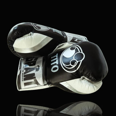 Grant Boxing Gloves | Professional Lace-up | Customizable - Handcrafted Leather | Black/White/Silver