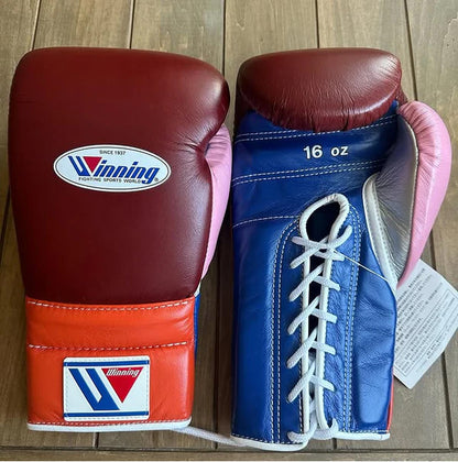 Winning Boxing Gloves Maroon/Orange/Blue/Pink – Lace-Up