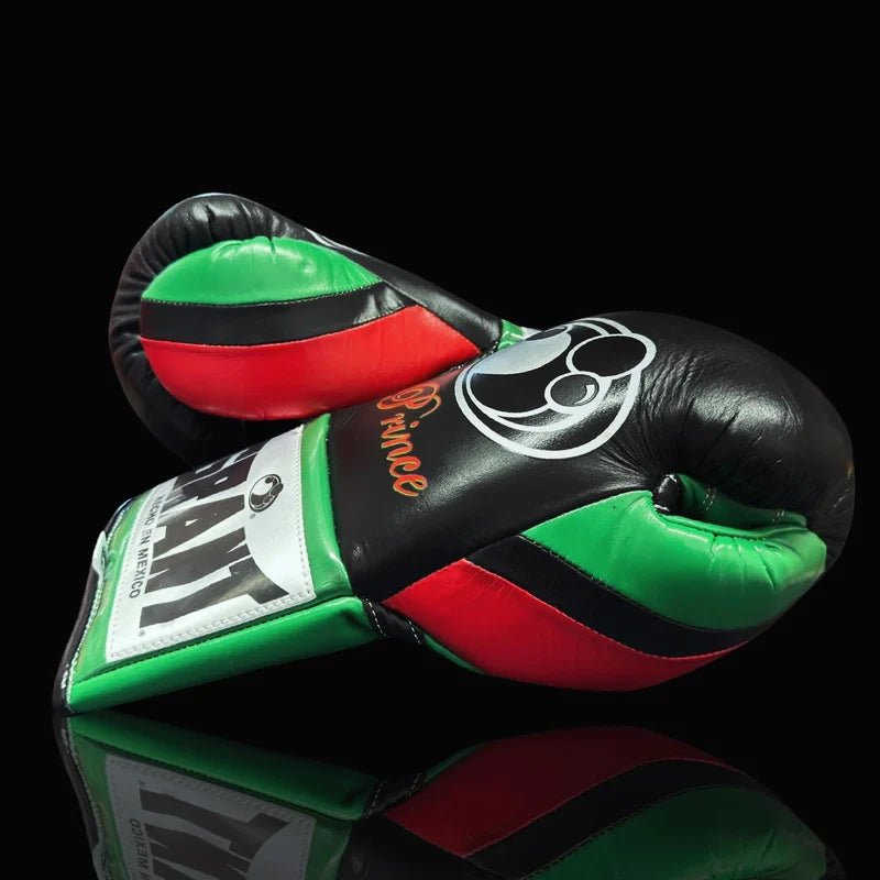 Grant Boxing Gloves | Professional Lace-up | Customizable - Fight-Grade Padding | Black/Red/Green