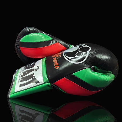 Grant Boxing Gloves | Professional Lace-up | Customizable - Fight-Grade Padding | Black/Red/Green