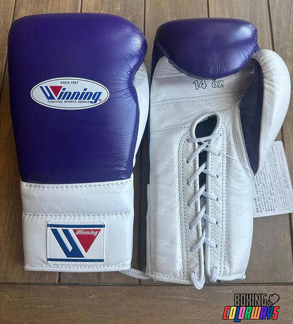 Winning Boxing Gloves Purple/White – Lace-Up