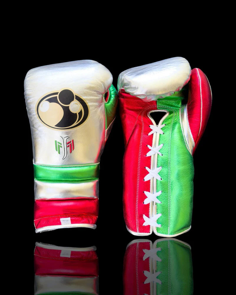 Grant Boxing Gloves | Professional Lace-up | Customizable - Premium Comfort | Silver/Red/Green