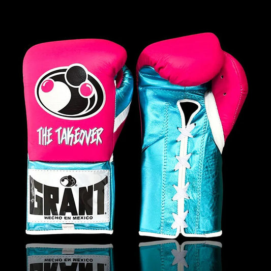 Grant Boxing Gloves | Professional Lace-up | Customizable - Pro Comfort Fit | Pink/Blue/White
