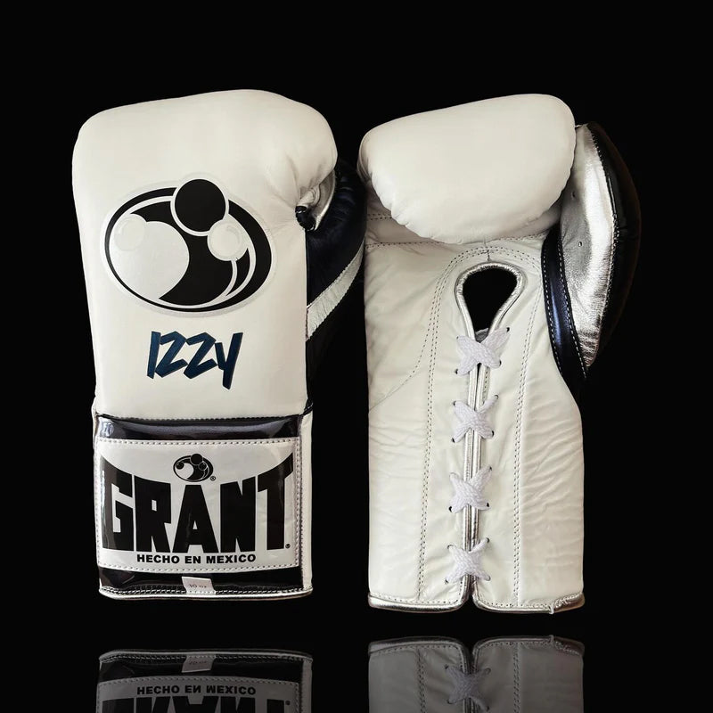 Grant Boxing Gloves | Professional Lace-up | Customizable - 12oz | White/Black