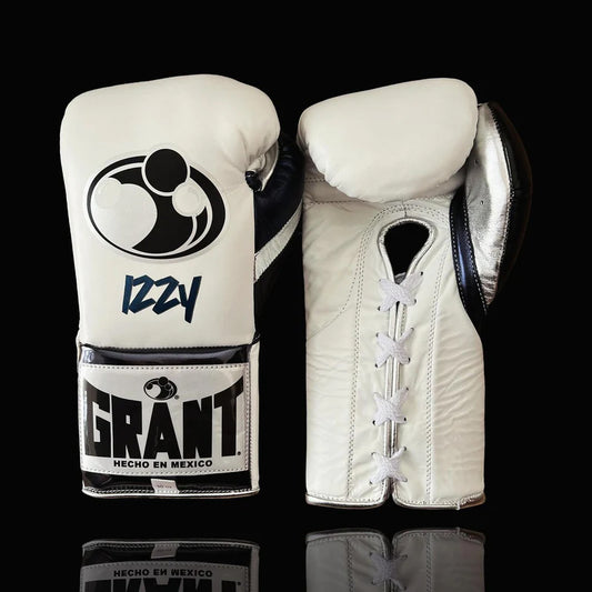 Grant Boxing Gloves | Professional Lace-up | Customizable - 12oz | White/Black