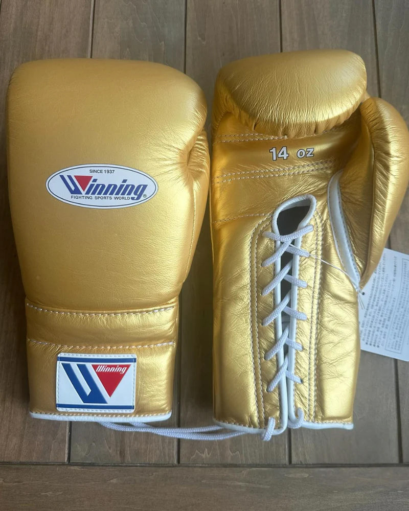 Winning Boxing Gloves Golden – Lace-Up