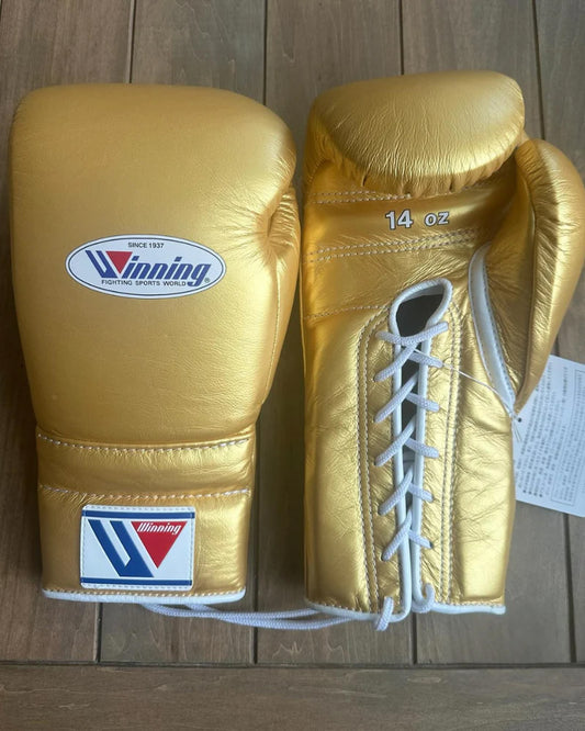 Winning Boxing Gloves Golden – Lace-Up
