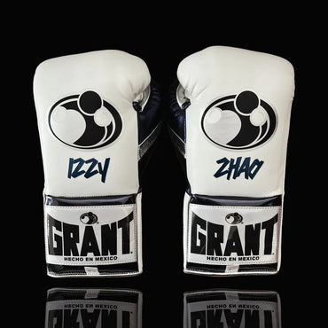 Grant Boxing Gloves | Professional Lace-up | Customizable - 12oz | White/Black