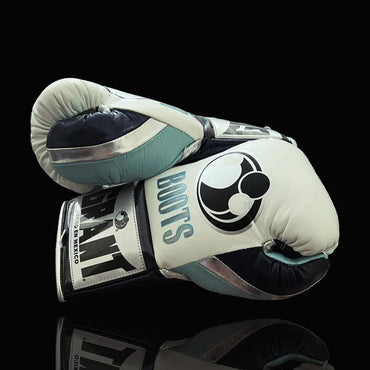 Grant Boxing Gloves | Professional Lace-up | Customizable - Handcrafted Leather | White/Sea-Green/Blue