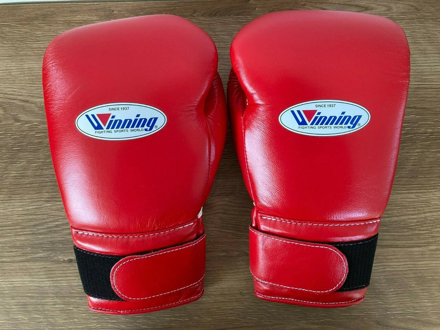 Red Winning Boxing Gloves MS-400B Tape Pro Type Leather, Boxing Sparring & Training Gloves