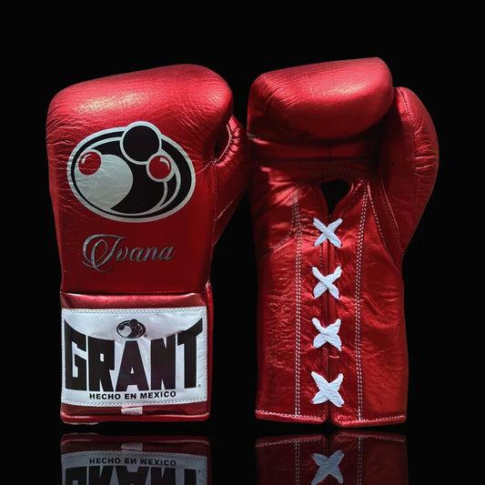 Grant Boxing Gloves | Professional Lace-up | Customizable - 14oz | Red