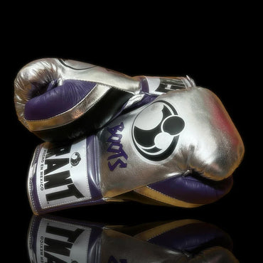 Grant Boxing Gloves | Professional Lace-up | Customizable - 10oz | Silver/Purple
