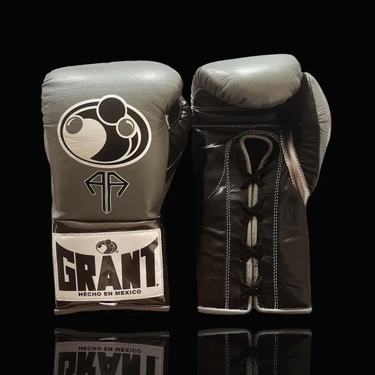 Grant Boxing Gloves | Professional Lace-up | Customizable - Pro Comfort Fit | Grey/Black