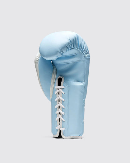 Fly Boxing Gloves | Profesional Training Boxing Gloves | Sparring Gloves |  Lace-Up | Skyblue/Silver