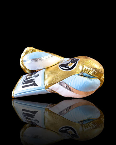 Grant Boxing Gloves | Professional Lace-up | Customizable - 14oz | Gold/Blue/Silver