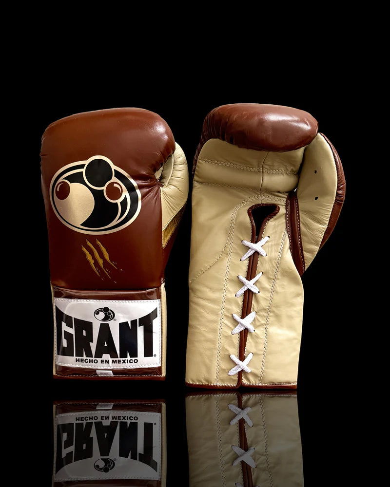 Grant Boxing Gloves | Professional Lace-up | Customizable - Ergonomic Design | Brown/Beige -GC