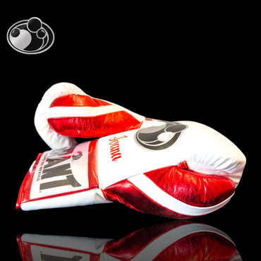 Grant Boxing Gloves | Professional Lace-up | Customizable - Handcrafted Leather | White/Red