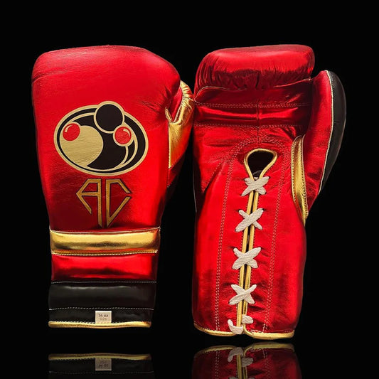 Grant Boxing Gloves | Professional Lace-up | Customizable - Elite Protection | Red/Gold/Black