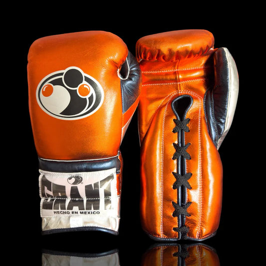 Grant Boxing Gloves | Professional Lace-up | Customizable - Ergonomic Design | Orange/Grey