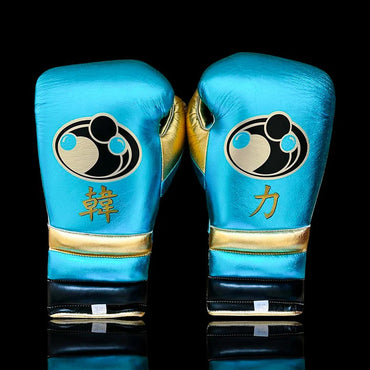 Grant Boxing Gloves | Professional Lace-up | Customizable - 16oz | Blue/Black/Gold